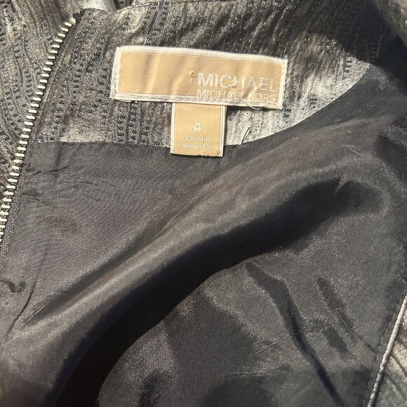 MICHAEL Michael Kors Metallic Sleeveless Dress Silver Sheath Cocktail‎ Wedding 4 - Picture 7 of 8